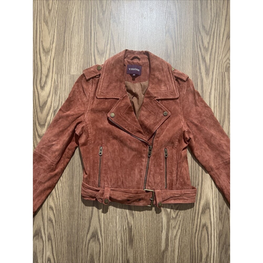 Vigoss Rust Suede Moto Jacket
